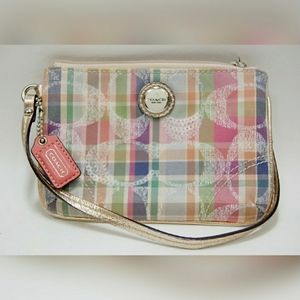 Pink Pastel Plaid Coach Wrislet with COA